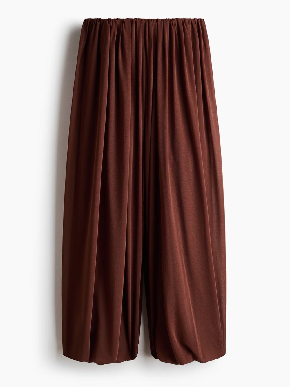 H&M Wide-Leg Satin-Look Pants in Deep Brown